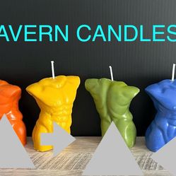 LGBTQ NUDE MAN RAINBOW CANDLES 