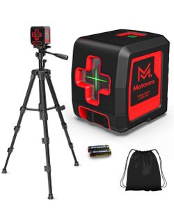 Self Leveling Laser Level 100ft, Green Cross Line with Tripod, 4 Brightness Modes & Pulse Function, Manual & Self-Leveling Modes, IP54 Waterproof for 