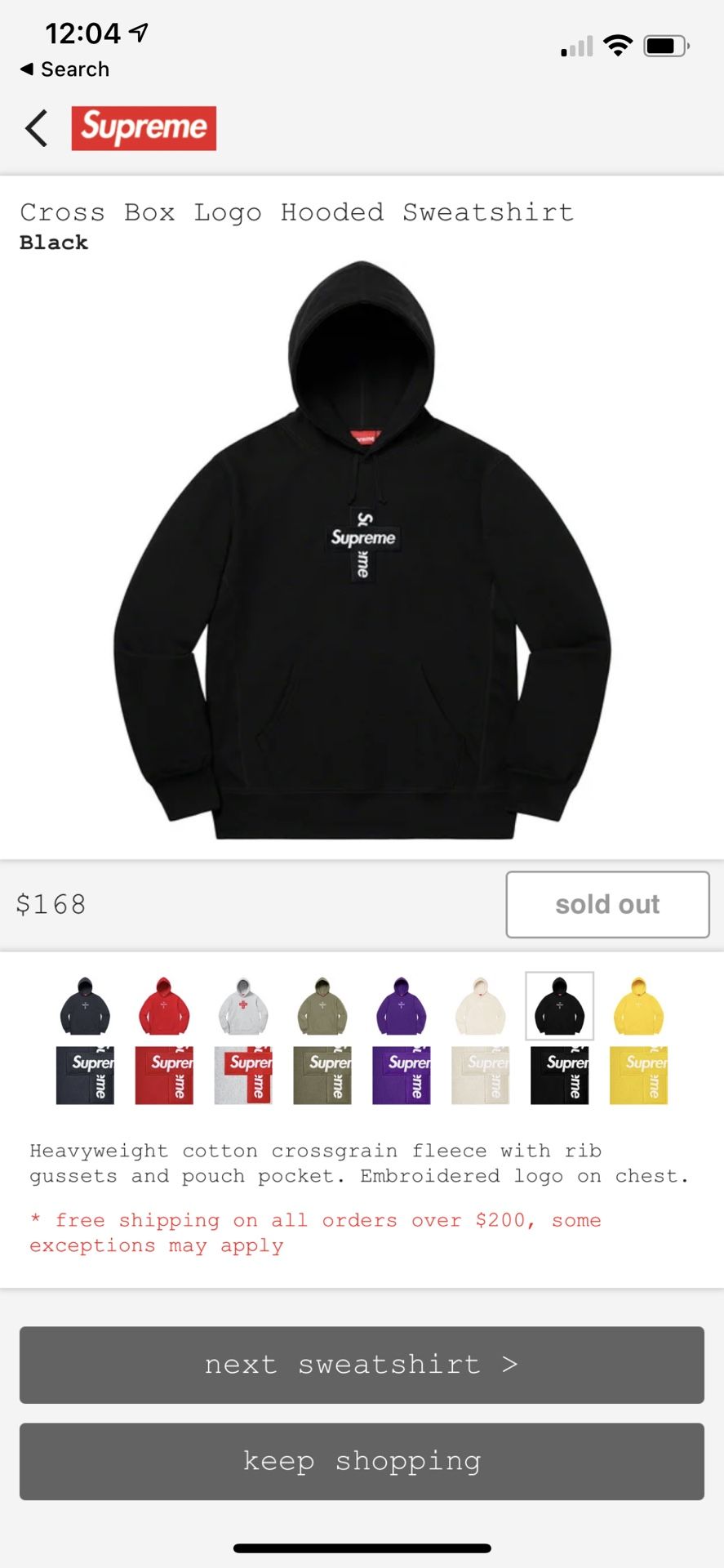 Supreme Cross Box Logo Black Size Medium