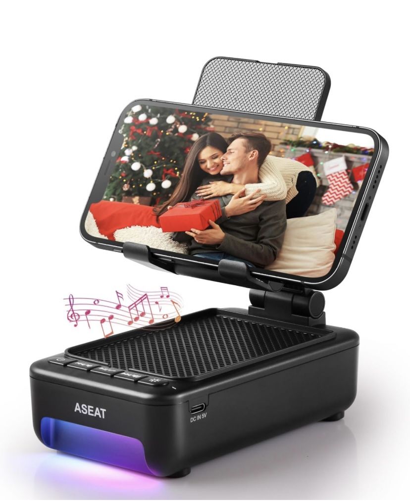 Cell Phone Stand with Bluetooth Speaker&Led Color Changing Light,
