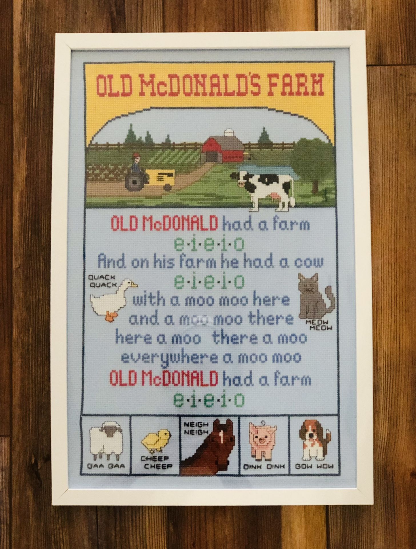 Marilyn Clark’s Old McDonald's Farm Framed Cross Stitch Print