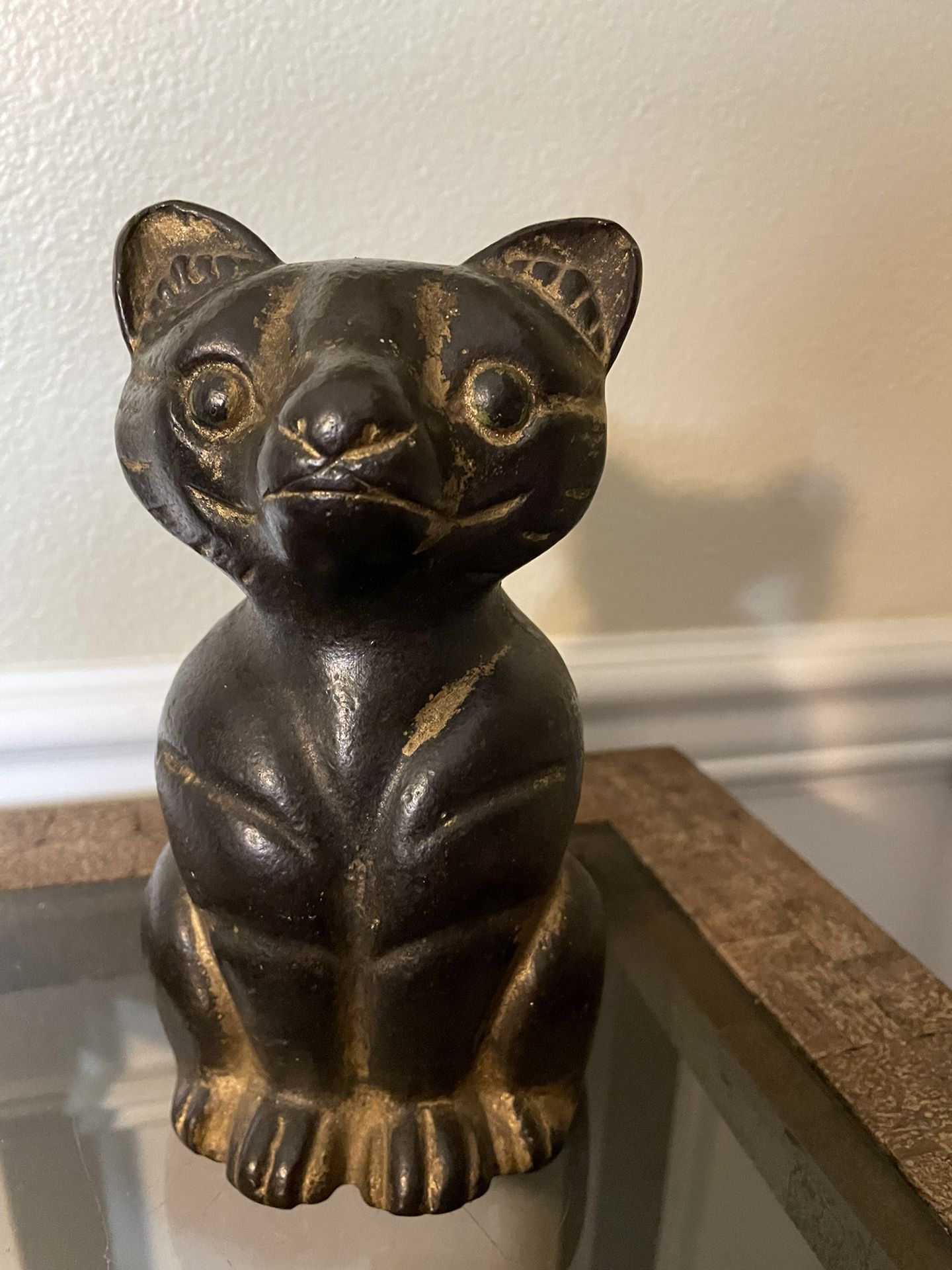 Antique Albany Foundry,7”,7 lb. Sitting Cat 1248 Cast Iron Rare Excellent Condition
