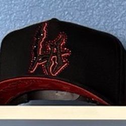 Black and Red Embroidered Cap