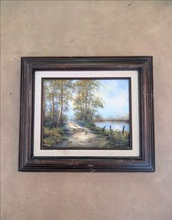 Vintage Woodland Landscape Oil Painting - Signed & Framed & Ready to Hang