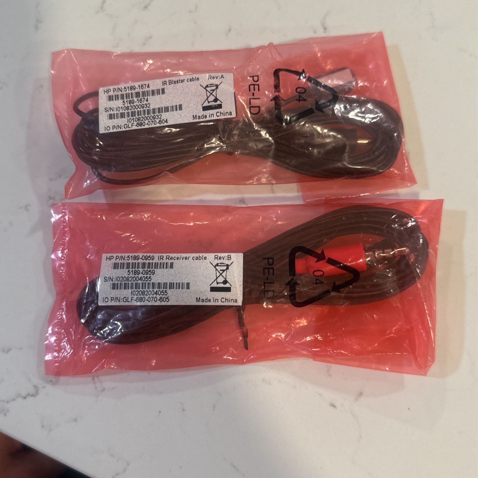 LOT OF 2 HP IR RECEIVER CABLE 5189-0959 - IR BLASTER CABLE 5189-1674