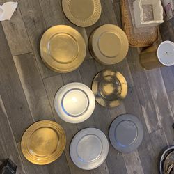 55 Golden And Silver Charger Plates /Event Decor/table Decor/wedding Decor