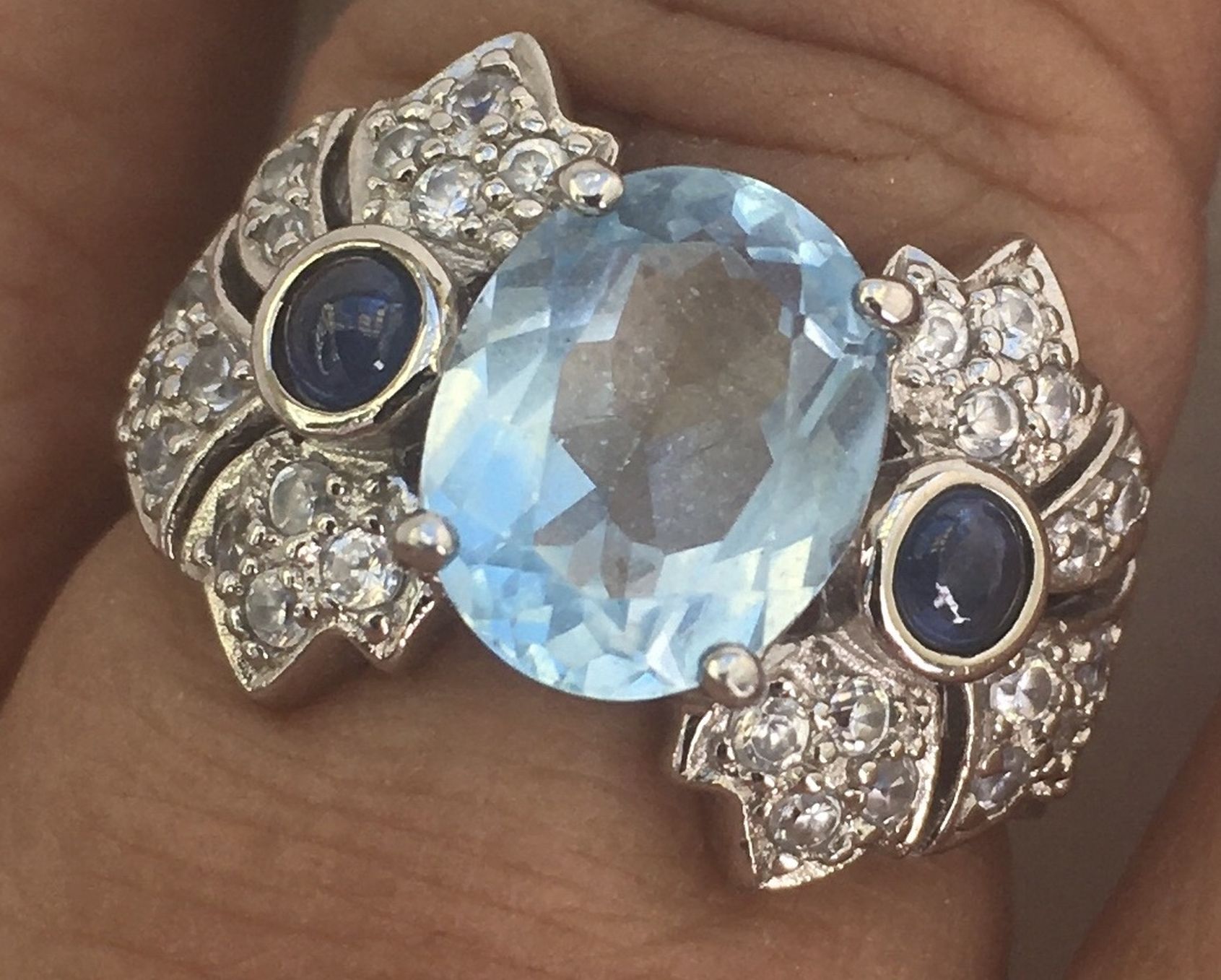 925 London Blue Topaz Ring. Size 5.75