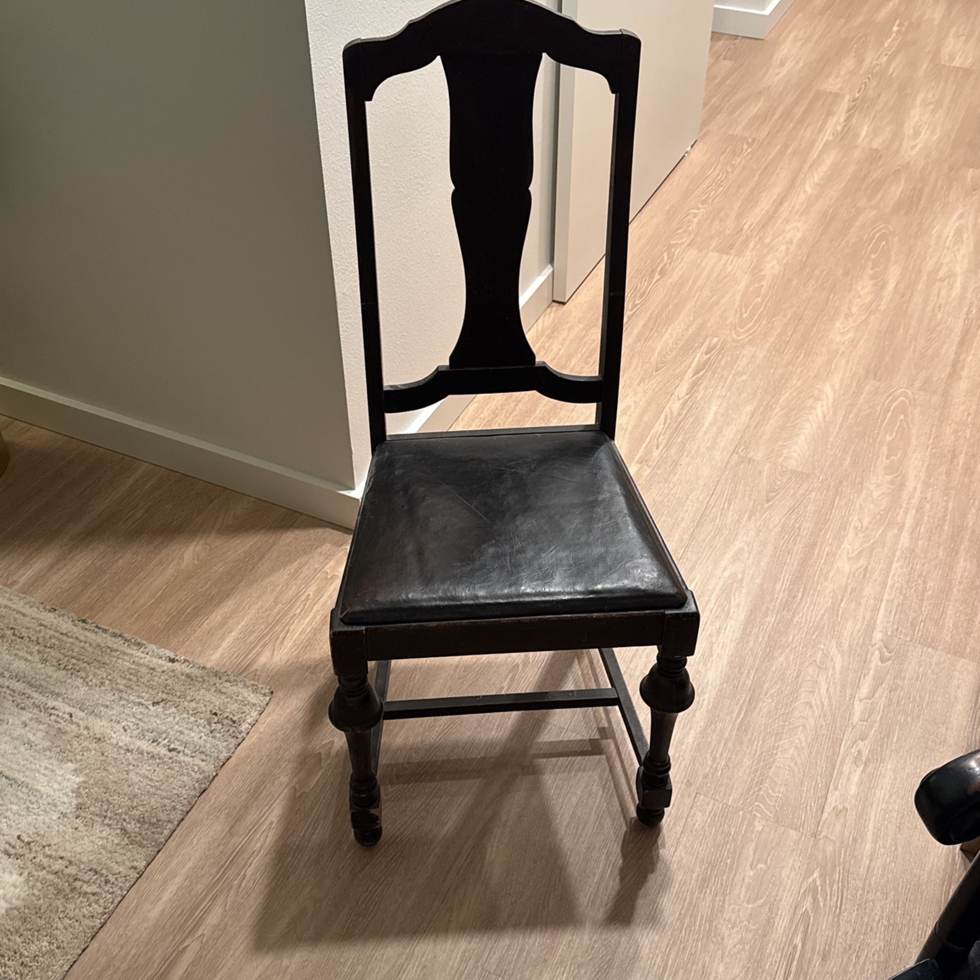 Antique Wood Original Leather Seat chair