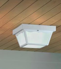 New Project Source Wayman 10.37-in White Indoor, Outdoor 2 -Light Flush Mount Light with Frosted Glass