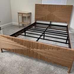 Boho Hand Woven Rattan Bed