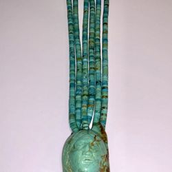 Very Rare Vintage Native American Turquoise Heishi Necklace