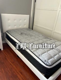 New twin bed frame with mattress