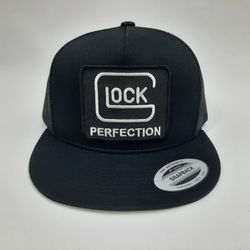 Yupoong Flat Bill Trucker Mesh Snapback Glock Cap Hat