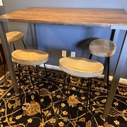 Crate & Barrel 2 - Tall Table With 4 Stools