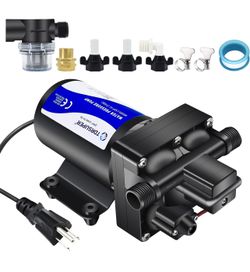 Water Pressure Booster Pump, 110V AC Water Diaphragm Pump, 5.5GPM 75PSI with Power Plug