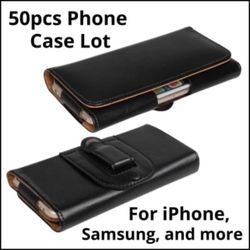 50x Leather Pouch Case with Belt Clip for iPhone, Samsung, and more!