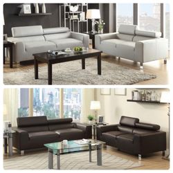 2 Pcs Sofa Set (Light gray or Dark Brown)