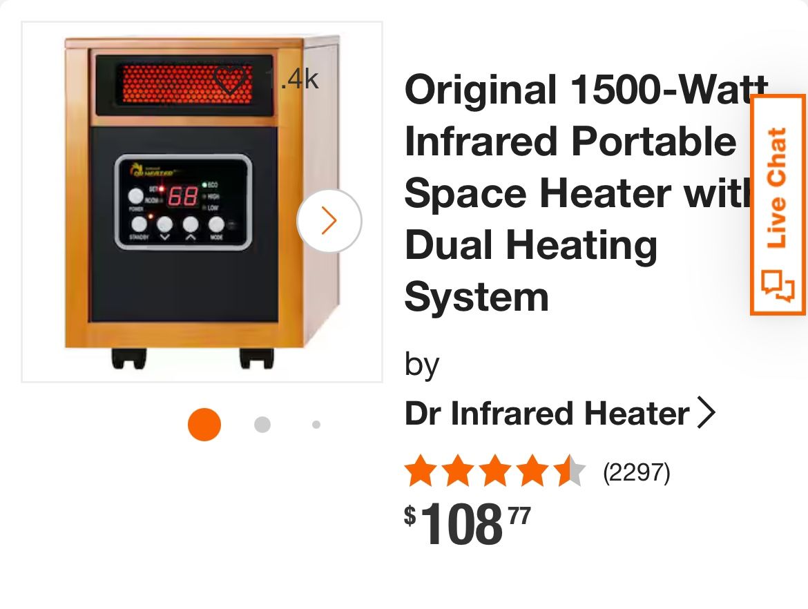 Portable Infrared Heater Wooden With Dual Heating System - Main Image
