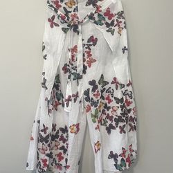 Women’s Harem Pants Wrap Palazzo Butterfly Design, One Size , NWOT