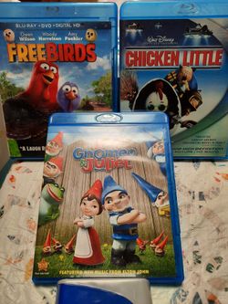 3 BLU RAY/CHICKEN LITTLE/FREE BIRDS/GNOMEO & JULIET 