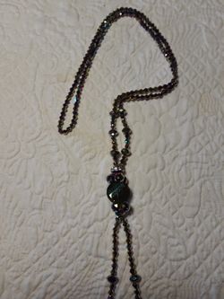 17" rose and gold crystal necklace