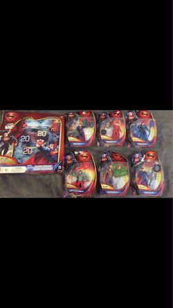 Superman man of steel figures and dartboard
