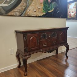 Ornate Wood Sideboard Buffet Cabinet