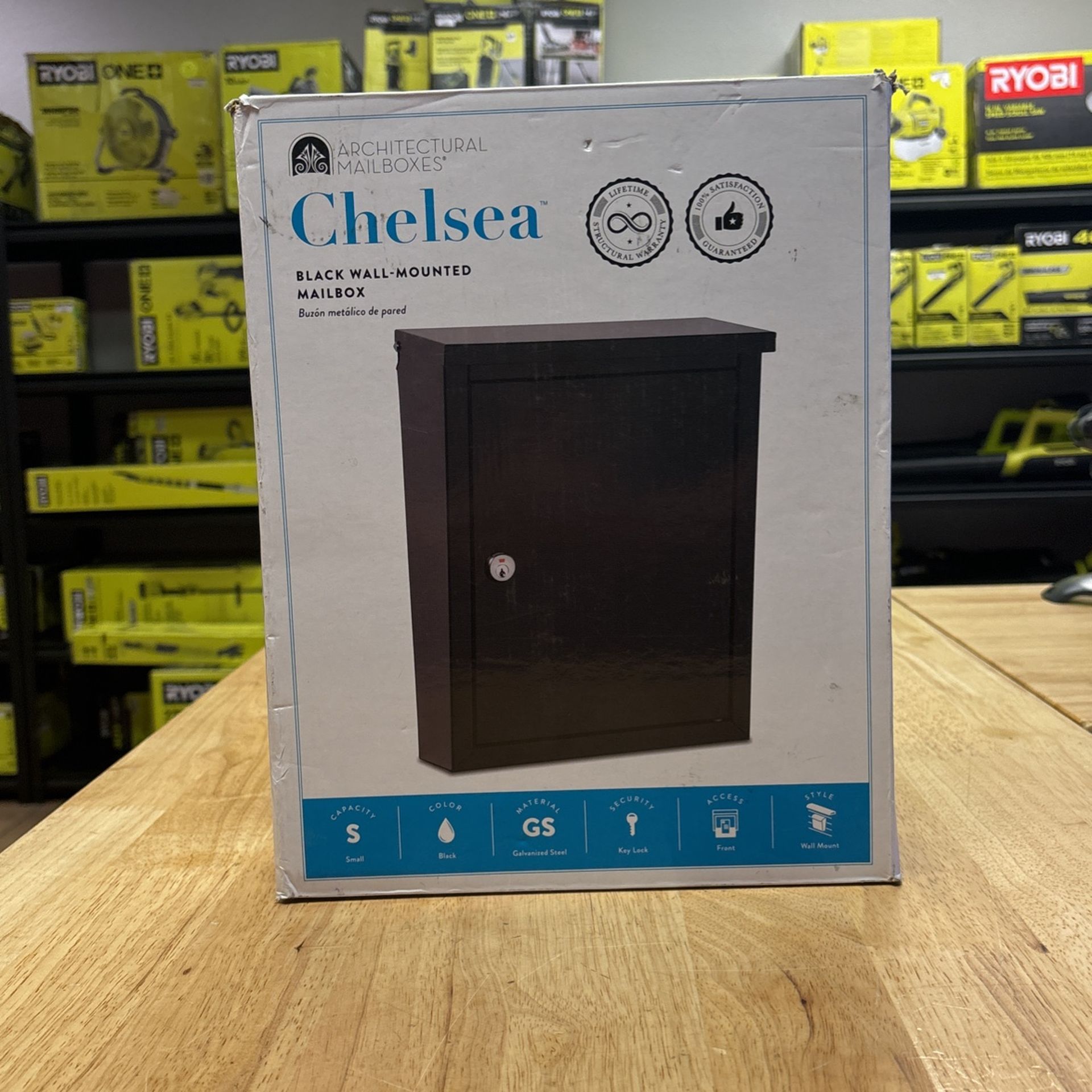 Architectural Mailboxes Chelsea Black, Small, Steel, Locking, Wall Mount Mailbox