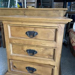 Light Hardwood Dresser/Desk and Nightstand