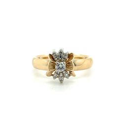14kt Gold Diamond Ring Flower Style With Diamonds 7.50grams Size 10 155324 12