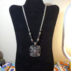 Black And Silver Vintage Necklace Fantasy 