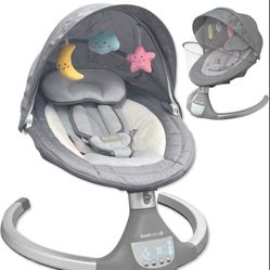 Nova Baby Swing para recién nacidos – Columpio eléctrico motorizado infantil, música Bluetooth, 10 canciones de cuna preestablecidas, control remoto –