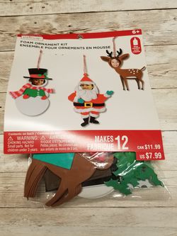 Foam Christmas Ornament Kit - Makes 12