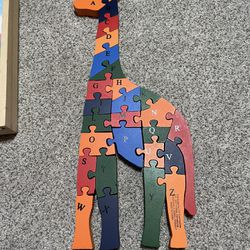 Wood Giraffe Puzzle (numbers and alphabet). Melissa And Doug Magnet Doll Dress Up