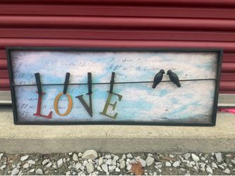Lovebird Themed Metal Wall Decor