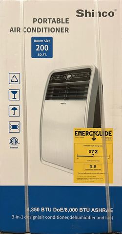 Shinco SPF1-08C Portable Air Conditioner/ Dehumidifier / Fan 8000 BTU 200 SQ.FT
