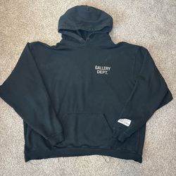 Gallery Dept 90s GD Logo Hoodie Washed Black Size XXL Preowned