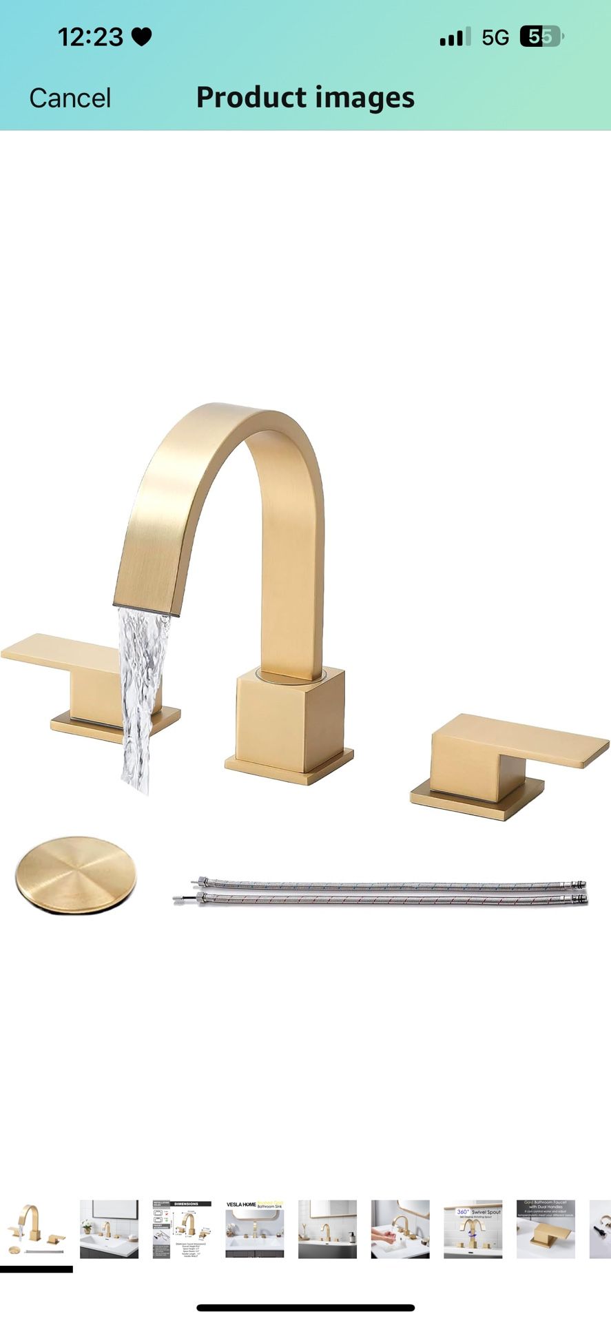 Brushed Gold Bathroom Faucet With Pop Up