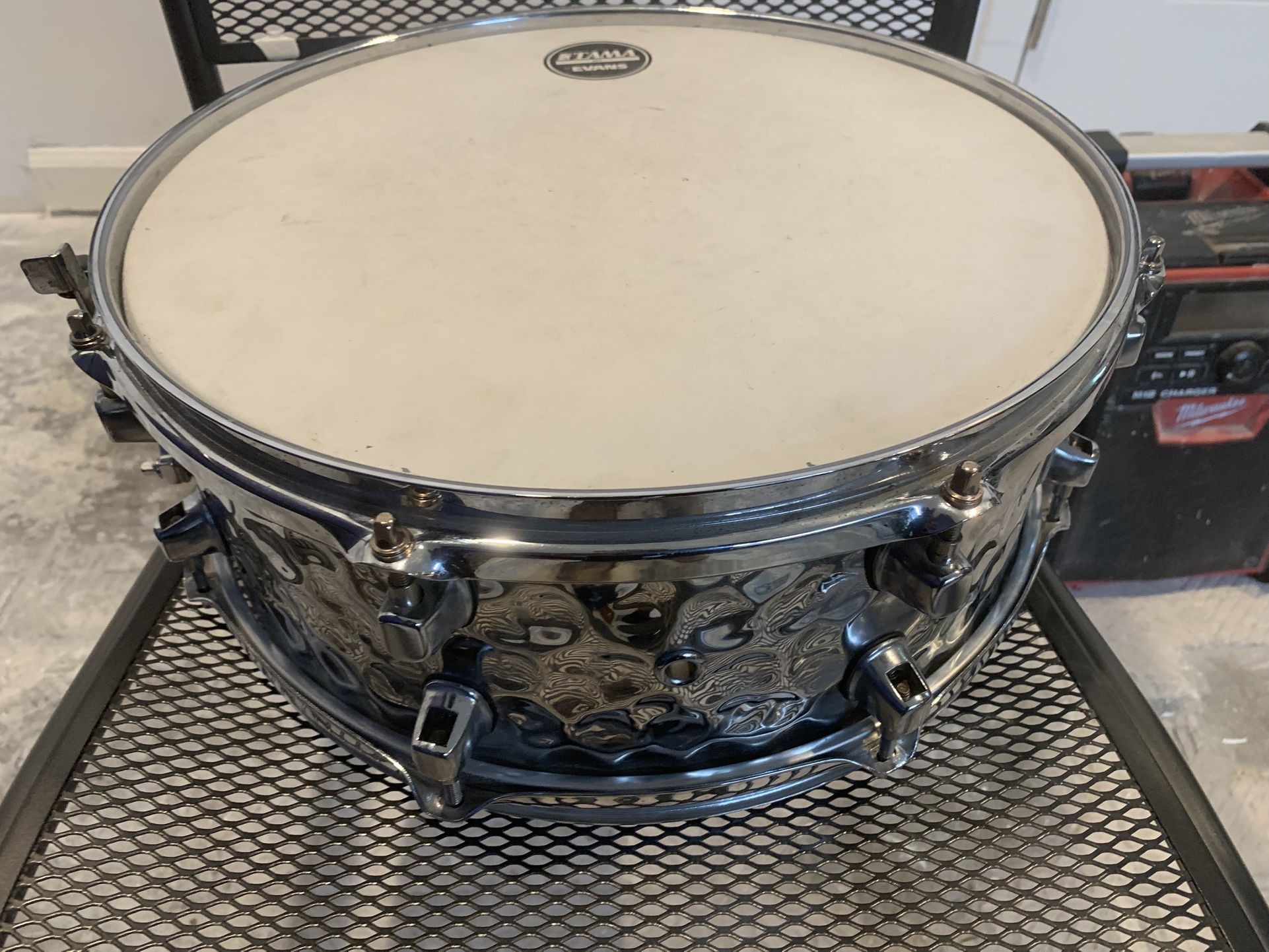 6x14" Mapex Snare Drum.  Steel Hammered pattern
