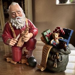 Hawthorne Village Santa And Bag Of Toys 2 Piece Set