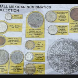 Coin Of Mexico, Vintage Coin Set. 12 Coin