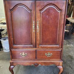 Queen Anne Style TV Console Cabinet Armoire 