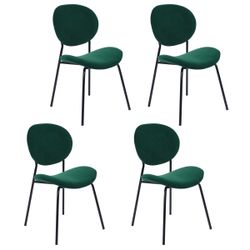 Homy Casa Darida Modern Velvet Dining Chair Set of 4, Frost Green,Open Box