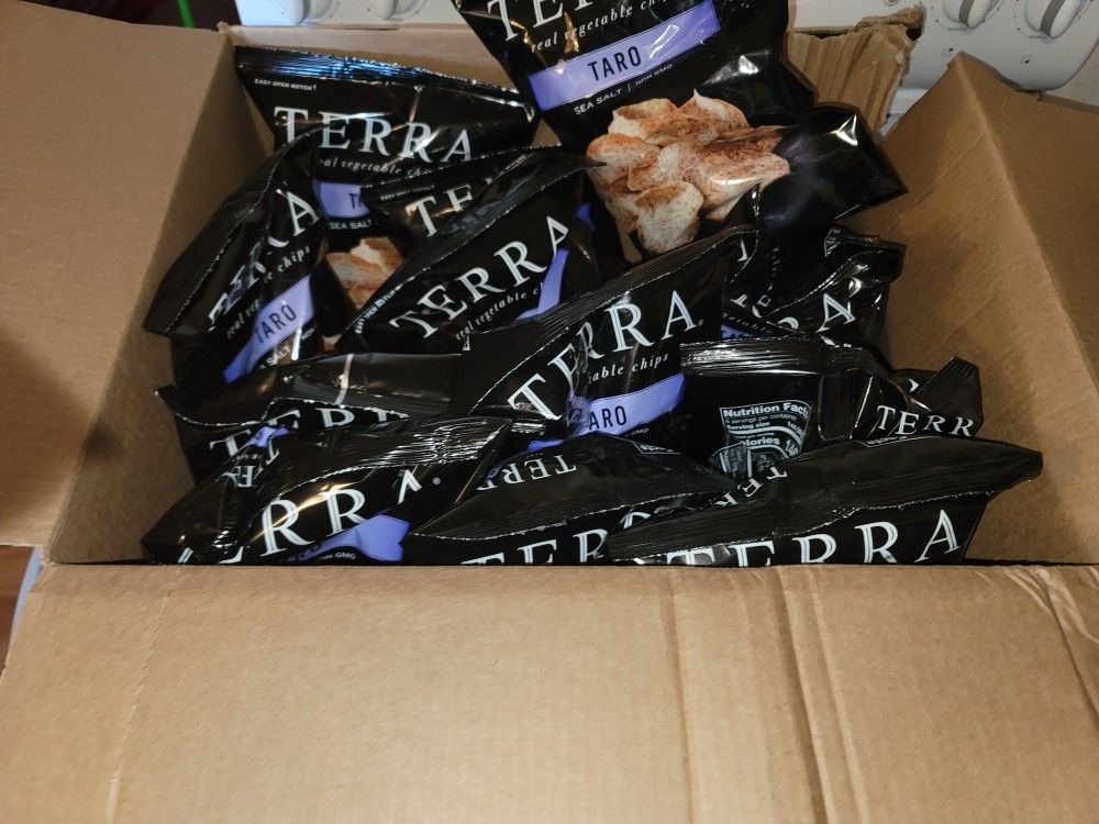 TERRA Taro Vegetable Chips with Sea Salt, 6 oz. (Pack of 12)