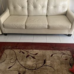 Couch and recliner set - white