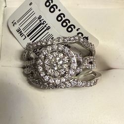 Engagement And 2 Wedding Band