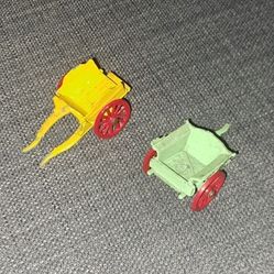 2 Vintage Diecast Benbros Haycarts From England (Broken)