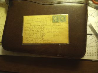 2 One Cent George Washington Stamp On a Vintage Post Card.