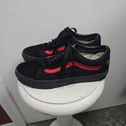 Mickey Mouse Black & Red Vans, Women's Size 9