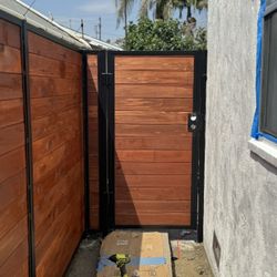 Side Door New Modern Redwood Planks 